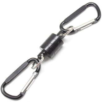 Vissen Magnetische Gesp Multifunctionele Magnetische Netto Release Vliegvissen Sterke Trein Net Houder Lanyard Kabel Pull Max 4Kg zwart