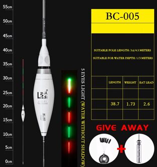 Vissen Smart Led Elektronische Drijft Karper Float Lichtgevende Smart Meerval Voor Visgerei Hoge Gevoeligheid Striped Bass B5-005
