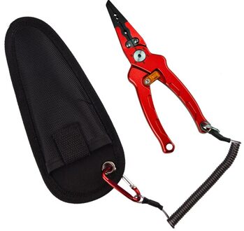 Vissen Tang Grip Aluminium Schaar Haak Remover Braid Lijn Snijden Vissen Tools Met Lock Knoop Vissen Apparatuur Rood