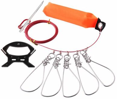 Vissen Touwen 5M Vissen Lock Gesp Rvs Live Riem Float Vis Stringer Vissen Accessoires rood