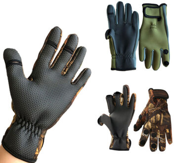 Vissen Volledige Vinger Winter Outdoor Handschoenen Winddicht Waterdicht Skid-Proof Warme Handschoenen Voor Fishings Motorrijden Fietsen Wandelen wit / L