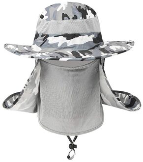 Vissen Wandelen Brede Rand Hoed Outdoor Sport Uv Zon Bescherming Hals Gezicht Flap Cap -LG