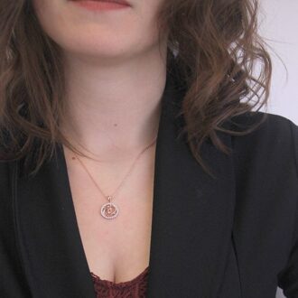 Vissen Zodiac hangers - Roségoud en kristal - maat