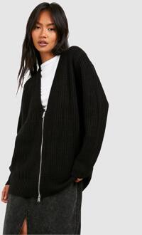 Vissers Cardigan Met Rits Detail, Black - XS