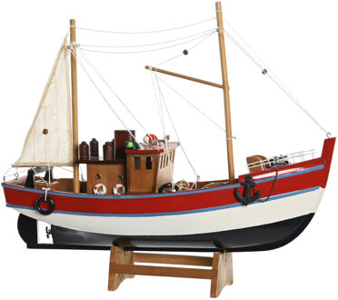 Vissersboot schaalmodel - Hout - 40 x 13 x 35 cm - Maritieme boten decoraties voor binnen