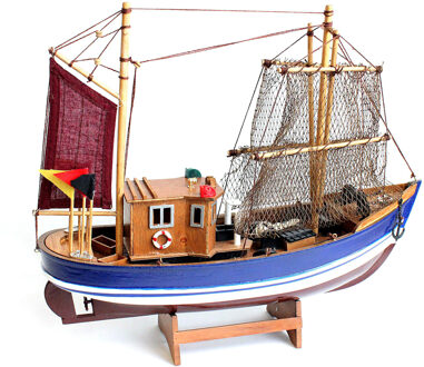 Vissersboot schaalmodel - Hout - 40 x 9 x 30 cm - Boten