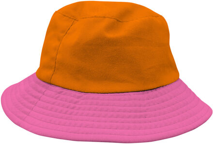 Vissershoed Colorblock Oranje/Roze Multikleur - Print