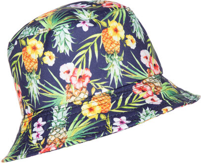 Vissershoedje Hawaii Ananas Flowers Multikleur - Print