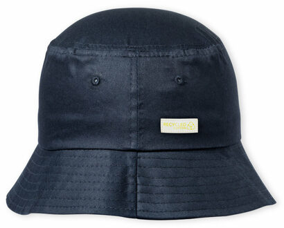 Vissershoedje/zonnehoed - marine blauw - katoen - zonnebescherming voor volwassenen