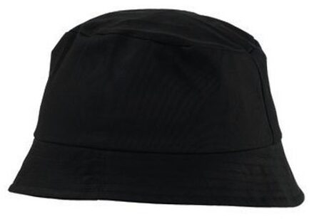 Vissershoedje/zonnehoedje - zwart - bucket hat - one size - voor volwassenen