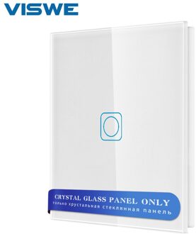 Viswe F Serie Leeg Paneel 82*82Mm Wit Alleen Crystal Gehard Glas Touch Schakelaar Panel Module wit 1Gang panel