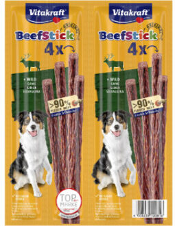 Vitakraft Beefstick met wild hondensnack (4 st.) 3 verpakkingen