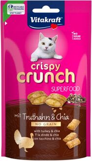 Vitakraft Crispy Crunch Superfood - Kattensnack - Kip - Kalkoen