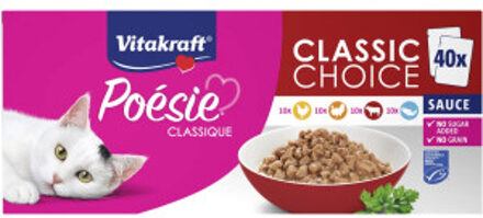Vitakraft Poésie Classique Classic Choice in saus natvoer kat big pack (40 x 85 g) Per verpakking