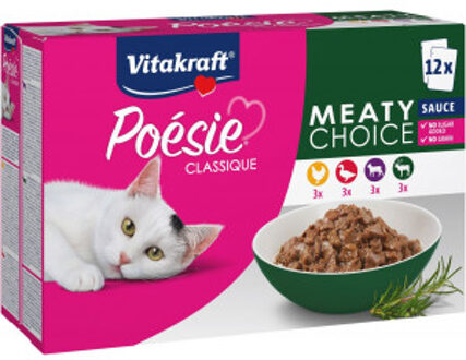 Vitakraft Poésie Classique Meaty Choice in saus natvoer kat (12 x 85 g) 5 verpakkingen (60 x 85 g)