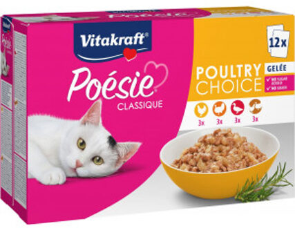 Vitakraft Poésie Classique Poultry Choice in gelei natvoer kat (12 x 85 g) 5 verpakkingen (60 x 85 g)