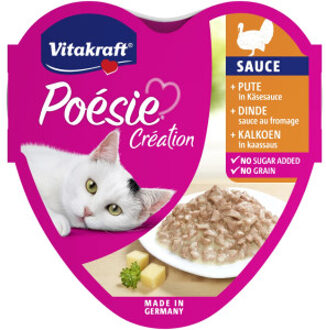 Vitakraft Poésie Création met kalkoen in kaassaus natvoer kat (15 x 85g) 3 verpakkingen