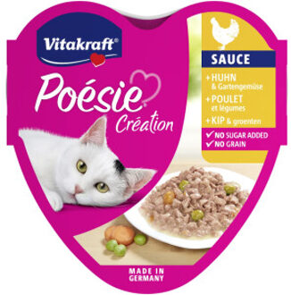 Vitakraft Poésie Création met kip en groenten in saus natvoer kat (15 x 85 g) 3 verpakkingen