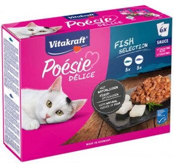 Vitakraft Poesie Multipack Deli Sauce Vis Pouch 6x85 g - Kattenvoer - Koolvis&Kabeljauw