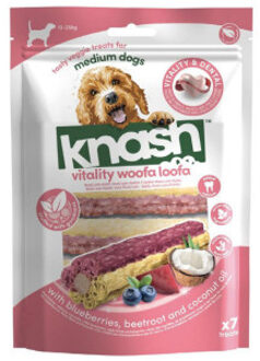 Vitality Woofa Loofa Sticks met bosbessen, rode biet en kokosolie hondensnack 1 x 7 sticks