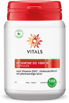 Vitals Vitamine D3 1000 IE Voedingssupplement - 100 vegicaps