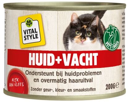 VITALstyle Huid + Vacht - Kattenvoer - Vis - Gevogelte - 200 gram