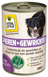 VITALstyle natvoer voor de volwassene hond 400gr voor spier en gewrichten 6 stuks