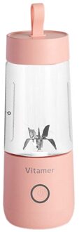 Vitamer Draagbare Persoonlijke Blender, Usb Mini Elektrische Fruit Juicer Mixer Chopper 350Ml Roeren Voor Milkshake Sap roze
