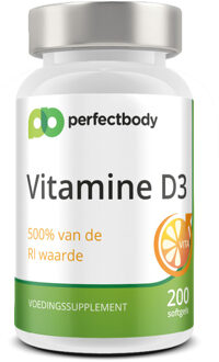 Vitamine D3 - 25mcg - 200 gelcapsules van Supreme Nutrition