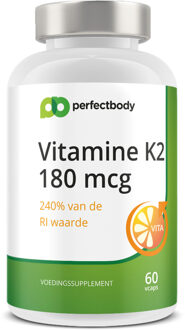 Vitamine K2 - 180mcg - 60 Vcaps - PerfectBody.nl