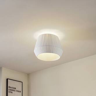 Vitore plafondlamp, Ø 50 cm, textiel, wit