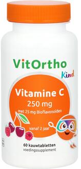Vitortho Vitamine C 250 mg met 25 mg Bioflavonoïden (Kind) 60 kauwtabs - VitOrtho