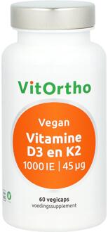 Vitortho Vitamine D3 1000 IE en K2 45 mcg Vegan - 60 vegicaps
