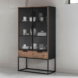 Vitrinekast 'Cosmo' Teakhout, 180 x 100cm Naturel - 100 cm