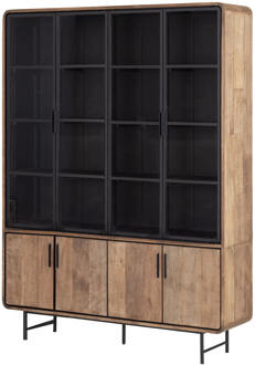 Vitrinekast 'Evo' Teakhout, 220 x 160cm - 220 cm