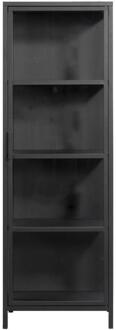 Vitrinekast Grace - 180x60x40 Cm - Metaal/Glas - Zwart
