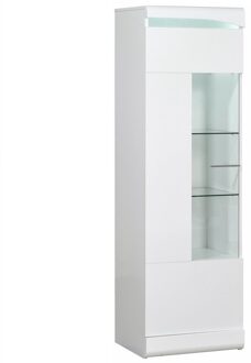 Vitrinekast Ovio 170 cm hoog - Hoogglans wit Wit,Hoogglans wit