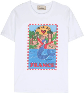 Viva La Vita France Grafisch T-shirt Alessandro Enriquez , White , Dames - Xl,L,Xs