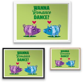 Viva Piñata Wanna Romance Dance Pig Art Print Giclee Art Print - A3 - Wooden Frame Meerdere kleuren