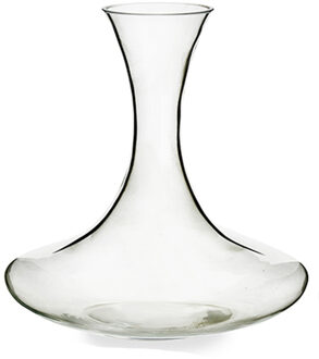 Vivalto Arte Regal Wijn karaf / decanteer schenkkan - glas - 1,4 liter - 22 x 23 cm - wijn laten luchten - Decanteerkaraf Transparant