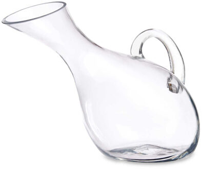 Vivalto Arte Regal Wijn karaf / decanteer schenkkan - glas - 1,5 liter - 15 x 28 cm - wijn laten luchten - Decanteerkaraf Transparant