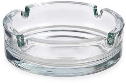 Vivalto Asbakken - set van 2x - van transparant glas - D10.5 x H3.5 cm