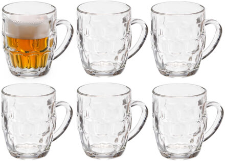 Vivalto Bierglazen - Bierpullen - transparant glas - 12x stuks - 280 ml