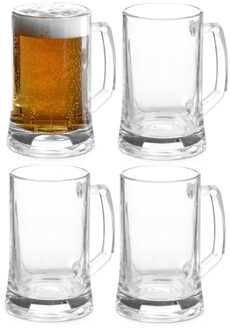 Vivalto Bierglazen - Bierpullen - transparant glas - 24x stuks - 380 ml