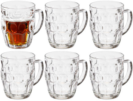 Vivalto Bierglazen - Bierpullen - transparant glas - 6x stuks - 520 ml