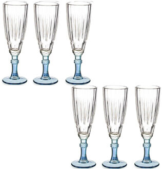 Vivalto Champagneglazen Exotic Collection - set 12x - blauw - 170 ml - Champagne flutes
