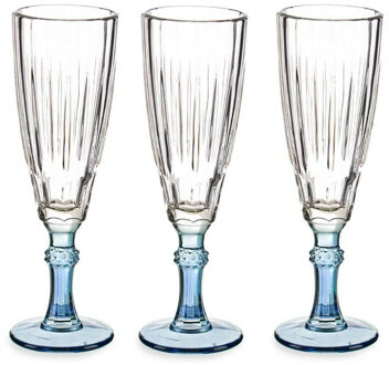 Vivalto Champagneglazen Exotic Collection - set 6x - blauw - 170 ml - Champagne flutes