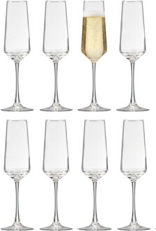 Vivalto Champagneglazen Luxe - 8x stuks - prosecco / *cava glazen - 220 ml