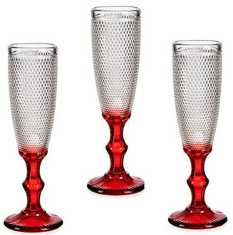 Vivalto Champagneglazen Monaco - 6x - op rode voet - 180 ml