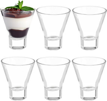 Vivalto Dessert glazen - 6x stuks - 230 ml - D9 cm - glas - amuse glaasje